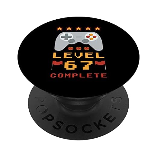 Cumpleaños 67 Nivel 67 Completo PopSockets PopGrip Intercambiable