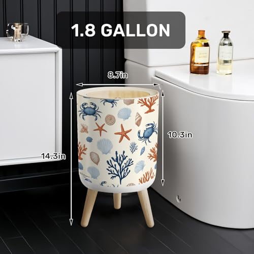 Bote de basura con tapa azul de 7L con patas miniatura 2
