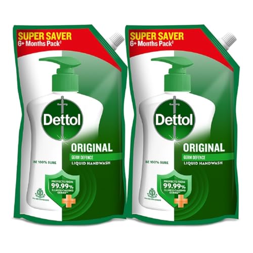 Image of Dettol Liquid Handwash Refill - Original Hand Wash- 675ml (Pack of 2) | Germ Defence Formula | 10x Better Germ Protection
