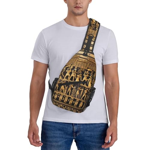 Mochila cruzada estampada de egipcios para deporte unisex miniatura 7