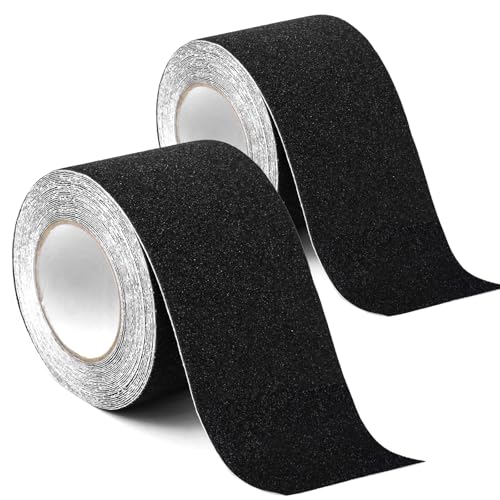 Luriseminger 2pcs Ruban Antidérapant 5cm x 10m, Forte Adhésif Ruban Autocollant Anti-dérapante Bande Antidérapante Adhésive pour Intérieur et Extérieur, pour la Sécurité au Travail et la Maison
