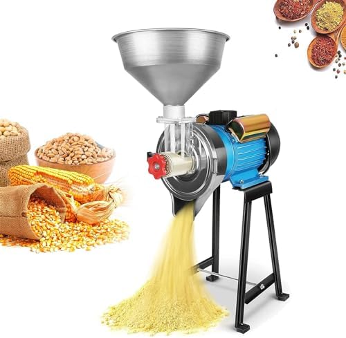 Commercial Stainless Steel Grinding Mill - 2200W Heavy Duty Electric Grain Grinder for Soybeans, Rice, Corn, Beans, Coffee & Wheat - Multifunctional Flour Milling Machine