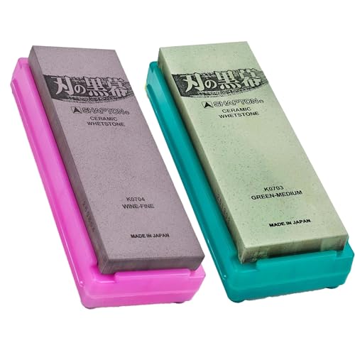 SHAPTON Ha No Kuromaku Ceramic Whetstone Fine Grit (#5000) + Medium Grit (#2000)