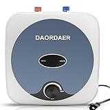 DAORDAER 110/120v 1.5kw Mini Tank Electric Water Heater 2.5 Gallon Compact Under Sink Water Heater Knob Temperature Adjustment On Demand Instant Hot Water Heater With Cord Plug For Home Kitchen