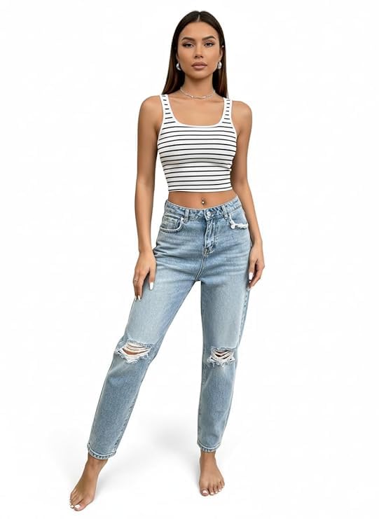 Women Sleeveless Tank Top with Inner Lining | Slim Fit Basic Casual Top|Women Stretchable Tank Top with Lining | Body Fit Casual Top