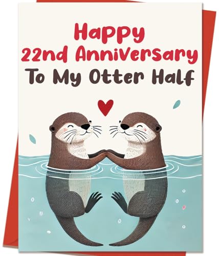 Mcduldul 22nd Anniversary Card Gifts for Him Her | Funny 22 Year Wedding Anniversary Card Decorations for Couple Husband Wife