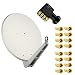 Produktbild Gibertini SE 75 cm Hellgrau Sat Schüssel Satelliten Antenne Spiegel Digital + PremiumX Octo LNB mit 8 Teilnehmer + F-Stecker