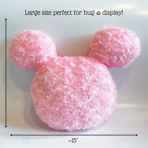 Mouse Shaped Decorative Pillow | Cute Super Soft Solid Color Faux Fur Fluffy Character Cushion | Cuddle Cloud Throw Body Magic Plush Home Décor Decoration (Black) #TOP3