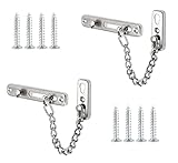🚪【Fácil de Instalar y Usar】--- La longitud de la cadena de las cadenas de puertas de seguridad antirrobo ha sido rigurosamente probada y es el rango de longitud más seguro. Incluye 8 tornillos de montaje, solo necesita marcar la posición de perforación y apretar los tornillos.Cuanto más lejos esté la hebilla de la base, menor será el ángulo de apertura.