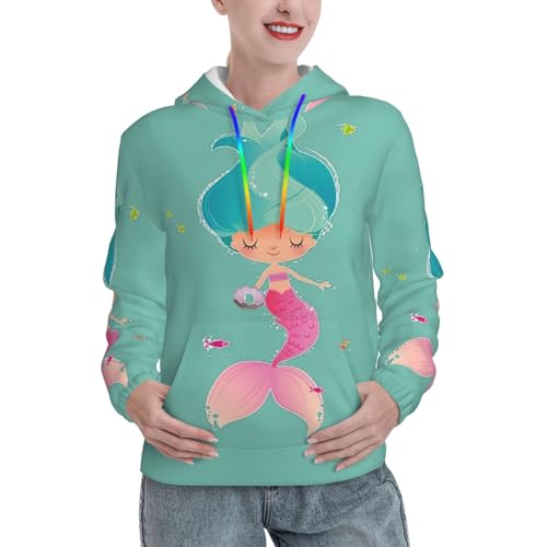 Sweat-shirt à capuche sirène pour femme : fini le froid avec son cordon serrable