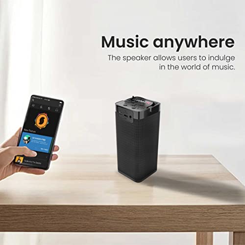 Image of UBON Bluetooth Speaker Meerchi Series SP-53, 7W Wireless Speaker with TWS Function, Inbuilt Mobile Stand, FM Radio, Supports USB, SD Card & AUX, Portable Speaker for Travel Up to 10H Playtime (Black)