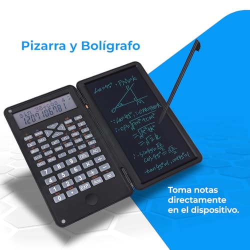 NK Wissenschaftlicher Taschenrechner, 240 Funktionen, 6’’ Schreibtafel, Elektronischer Stift und Schutzhülle, Schwarz