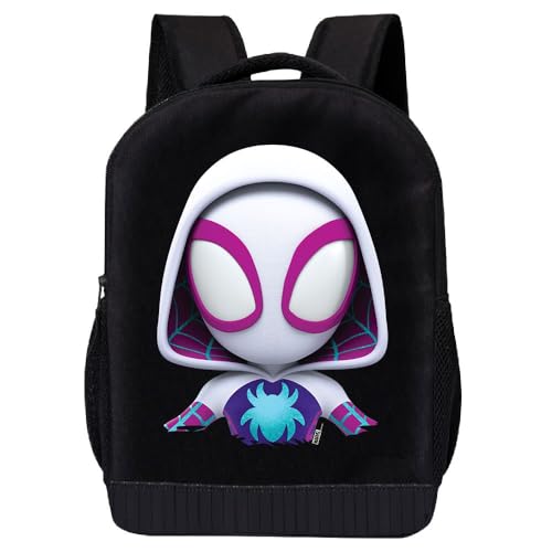Marvel Mochila Ghost Spider para meninas, meninos, unissex | Mochila infantil Spidey and His Amazing Friends Mochila preta, Ghost Spider 3, Mochilas Daypack