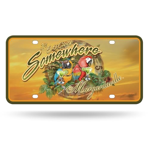 Rico Industries Margaritaville 5 O'Clock Animated Metal Auto Tag 6