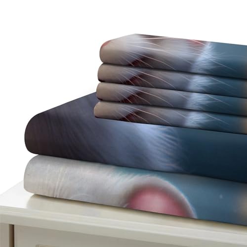 Housses de couettes 3 pièces 200x200cm belette imprimé 3D microfibre double
