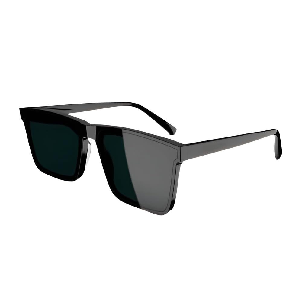 Matte Finish Retro Square Dark Black Lightweight UV Protection Sunglasses Stylish Unisex Eyewear for All Occasions-image-16