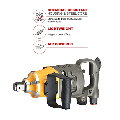 Zoyakki 1" Heavy Duty Pneumatic Impact Wrench, Up To 2200 Ft Lbs Reverse Torque Output, Lightweight, 1 Inch Air Impact Wrench #TOP2