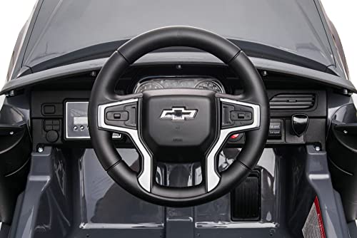 Dakott Chevy Tahoe Battery Powered Electric Suv For Kids, With Powerful Dual Motors & Large Battery, Parental Remote Control, Spring Suspension, Cool Lights, And Music., Grey #TOP6