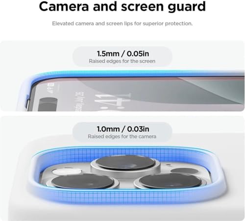 Image of Premium Liquid Silicone Case for iPhone 16 Pro - Slim Full Body Protective Back Cover with Soft Microfiber Lining, Anti-Slip Grip Scratch Resistant Phone Case (White)