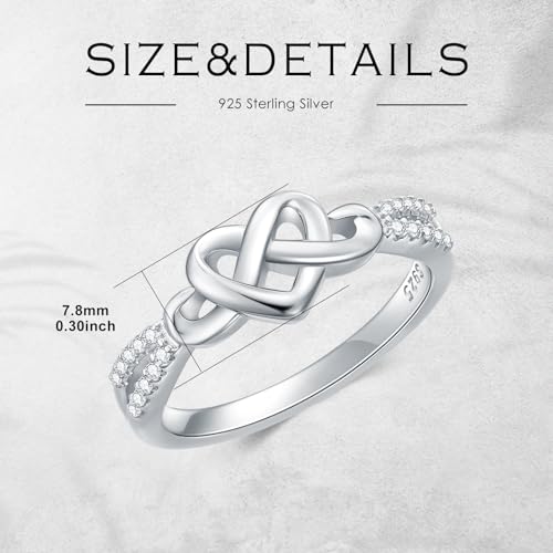 Solid 10K 14K 18K Gold Love Knot Infinity Promise Ring for Women Moissanite Infinity Engagement Wedding Ring Mother Daughter Ring Mothers Day Christmas Birthday Jewelry Gift for Her3