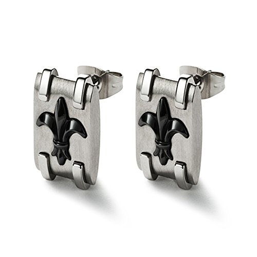 Preisvergleich Produktbild Monomania Damen-Ohrstecker Lilie Edelstahl Edelharz schwarz 14 mm 31370