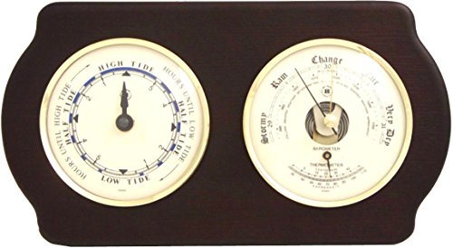 Bey-Berk Brass Tide Clock and Barometer/Thermometer