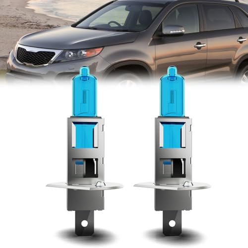 Image of Headlight Bulbs Compatible With Kia Sorento 2007-2009,H1 High Beam Halogen Light Bulb Combo,Super Bright 6000K White,Plug and Play,Pack of 2