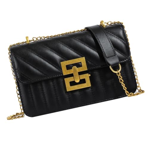 Elegant Shoulder Bag For Women Embossed D1am0nd Texture With Fashion Chain PU 1eather Crossbody Purse