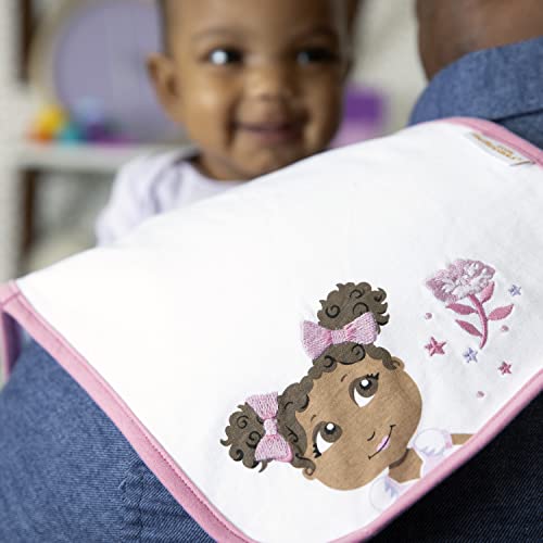 Burp Cloths 3 Pack Soft Knitted Jersey, Ballerina Theme (Zhara) Newborn & up, Pink2