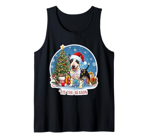 Tis The Season Miniature Bull Terrier Dog Merry Christmas Tank Top