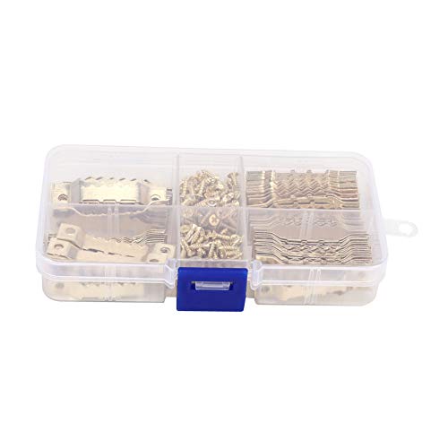 Image of 100 Zigzag Hooks, 200 Screws Heavy Duty Photo Frame Hangers Hooks Sawtooth Hanging Hardware Tools, Suitable for Photos, Posters, Canvas