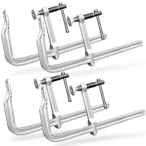 Image of 4-Pack 12-Inch Heavy-Duty F-Clamps for Welding, Woodworking & Metalworking – 1320 lbs Load Capacity, 4-3/4 Inch Throat Depth, All-Steel Construction (4-Pack - 12 Inch - 4-3/4 Inch)