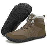 Mishansha Barefoot Botas Hombre Botines de Invierno Mujer Zapatos Descalzos Calientes CáLido Impermeables Antideslizante Boots Castaño 38 EU