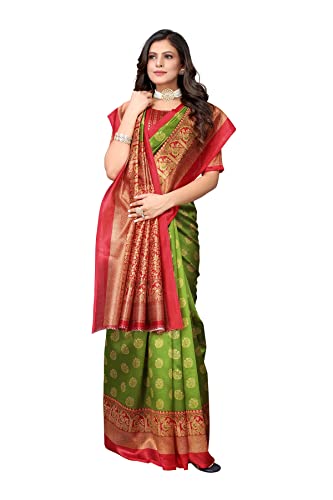 Sari de seda india para mujer con blusa sin coser pack de 2 prendas elegantes 4