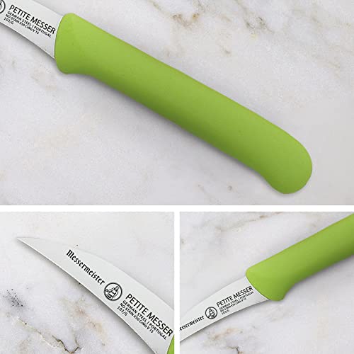 Messermeister Petite Messer 2.5” Bird’s Beak Parer With Matching Sheath, Green - German 1.4116 Stainless Steel & Ergonomic Handle - Lightweight, Rust Resistant & Easy To Maintain #TOP3