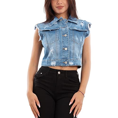 Chaleco vaquero mujer corto para estilizar la figura chaqueta jeans SL271