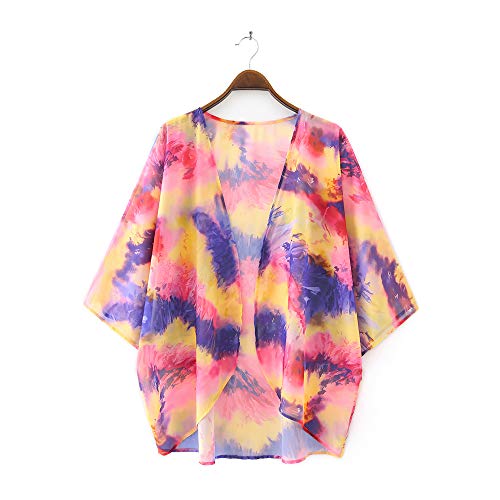 Image of CASURESS Women's Cardigan-Sheer Kimono Loose Summer Floral Print Cover Ups