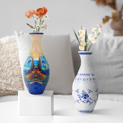 Hiwhy 3D Puzzle Planter Vase for Home Decoration, 160 Pieces DIY Flower Vase - Perfect Housewarming Gift(Starry Night Castle) by Hiwhy - Image 6