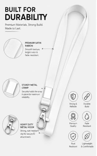 Image of 24mm or 1 inch thick Lanyards with Badge Clip