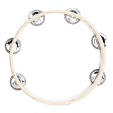 Musfunny Tambourines 8 inch Hand Held Drum Ring Bell Birch Metal Jingles Musical Educational Percuss