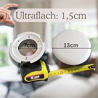 Abzweigdose Deckenverteilerdose Weiß Ø 130 mm x 1,5 cm Superflach - 3er Set ultraflach Flache Aufputz Anschlussdose & Kabelabdeckung - Baldachin, Blinddose & Deckenrosette für Lampe – Ansicht 2