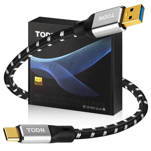 TODN HiFi USB A to USB C Audio Cable 6.5ft 4-Core OFC Shield