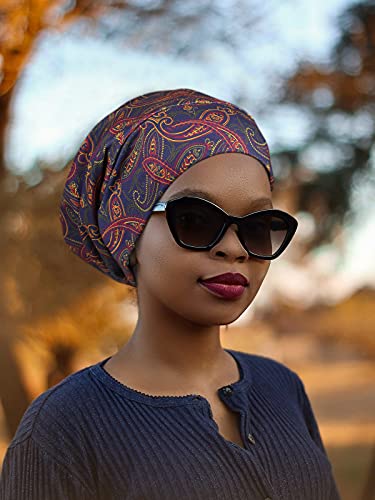 Image of Satin Lined Sleep Slouchy Cap Curly Girl Slap Headwear Gifts For Frizzy Hair Women