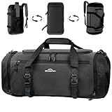 ZIOSINM Sac de Sport Homme Femme, Sac de Voyage Homme 36L avec Compartiment Chaussures, Compartiment pour Articles Humides et Isolation Thermique, Sacs a Dos Voyage pour Gym, Camping (Gris foncé)