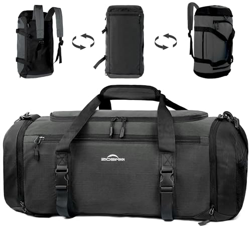 ZIOISNM Sporttasche Herren 36L Reisetasche, Sporttaschen mit Schuhfach, Nassfach und Wärmedämmungsfach, Gym Bag für Fitness, Reisen, Schwimmen und Sport (Dunkelgrau)