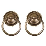DALIZHAI777 2 Pack Simple Design Porte House Décoration Accueil Docteur Auspicieux Door Knocker Exquis Workmanship Cabinet Poignée House Cadeau (Color : Brass)
