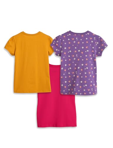 Image of Amazon Brand - Symbol Girls 100% Cotton Graphic Printed Half Sleeves T-Shirt | Age 2-14 Years (Combo Pack of 3 and 5)