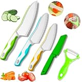 Couteau pour enfants 5 pièces Set de cuisine pour enfants pour couper et cuisiner des frui...