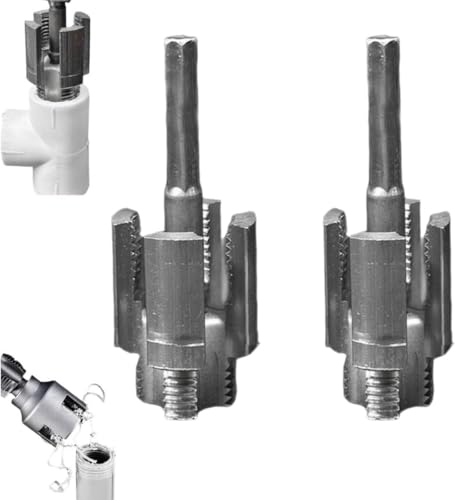 2025 New Pipe Thread Cutting Tool,Integrated Internal & External Pipe Threading Tool,Electric Drill Compatible PVC Pipe Threader Kit,1/2" (DN15) 3/4" (DN20) Pipe Sizes Rethreading Tool