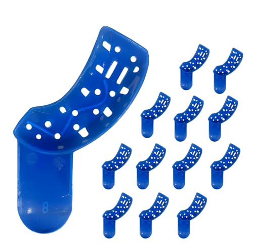 Image of #8, 12PC Tracking Spacer Plastic Dental Impression Trays Small Medium Large Upper-Left Lower-Right